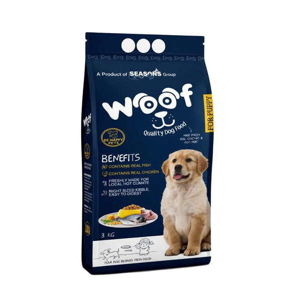 SEASONS Woof Dog Food Puppy Chicken And Fish Meat 3KG